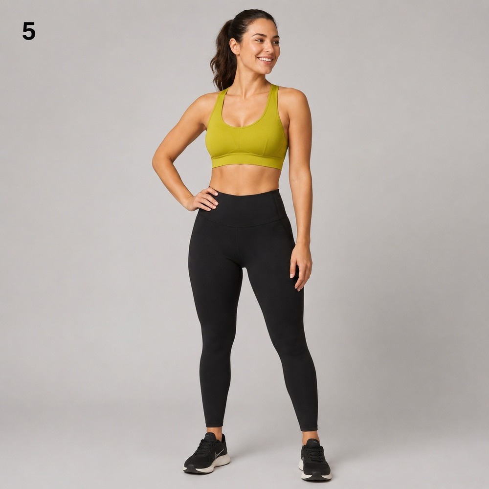 Athleta Advance Sports Bra B-G Women 40D Chartreuse Yellow Nylon Padded Cups NEW